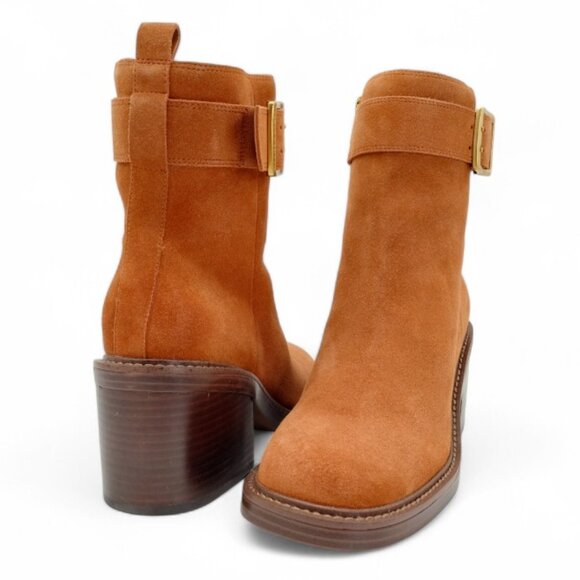 Vince Camuto Women's Size 9 M Warm Caramel Bembonie Stacked Heel Ankle Bootie - Picture 7 of 15